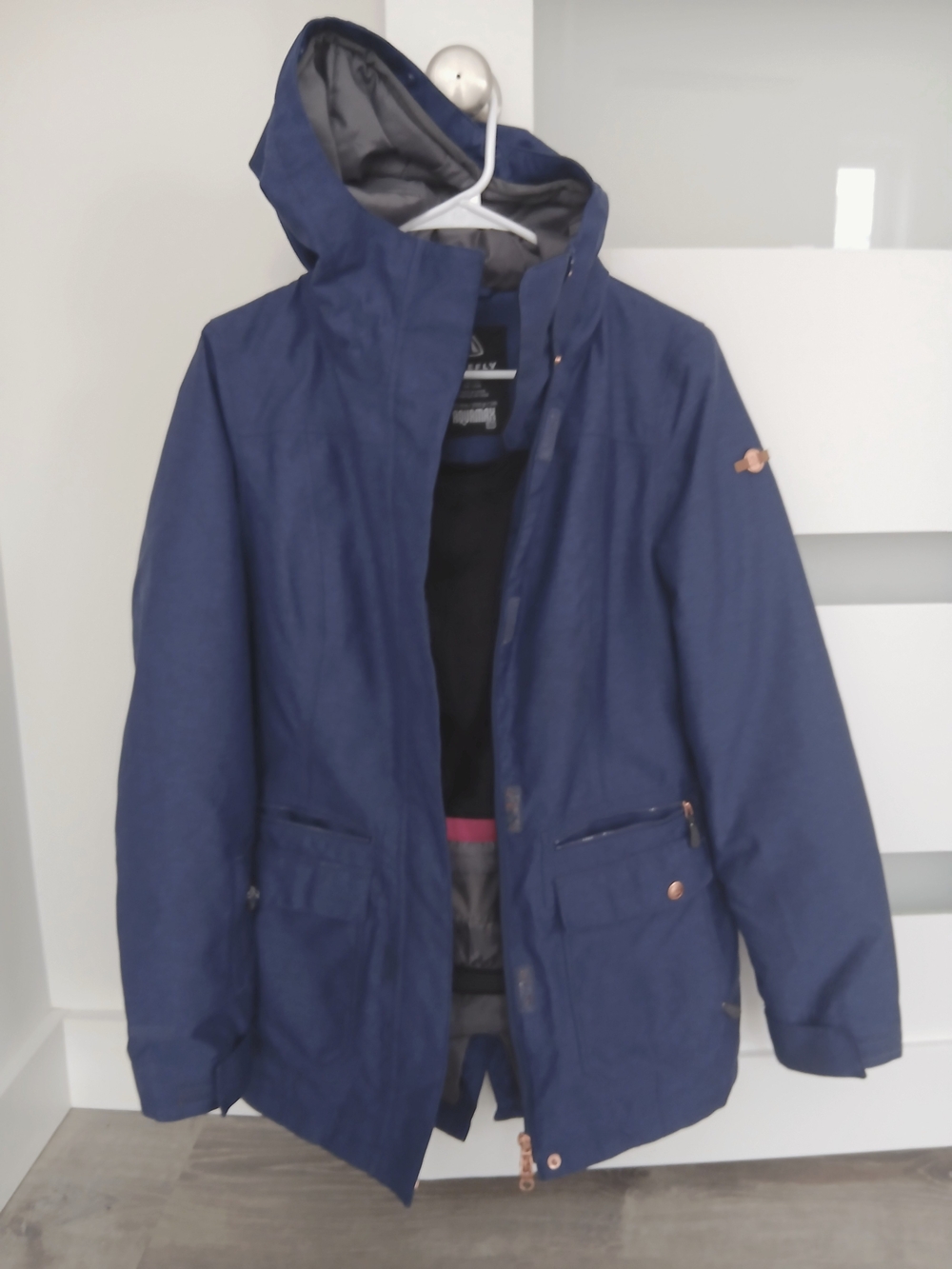 Women’s Navy Ski & Snow Jacket - Waterproof Hooded Coat